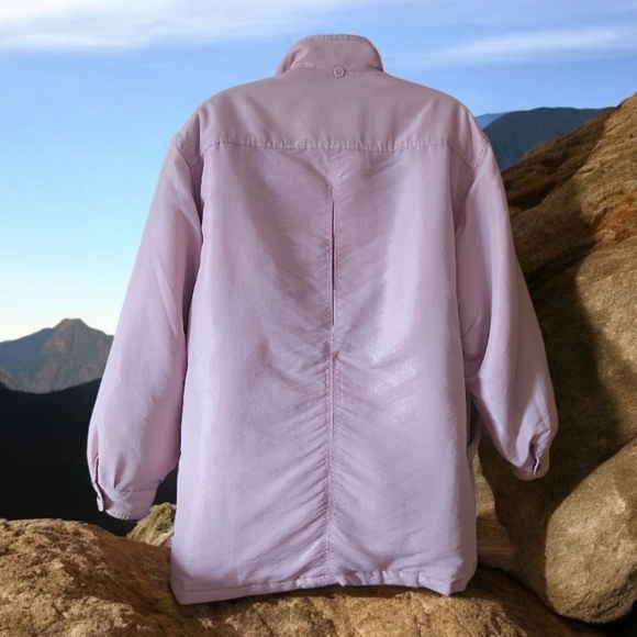 Thermoloft Coat pink zipper front no hood size L 2 front pockets FALL WINTER - Picture 2 of 16